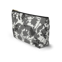Floral Plaid Accessory Pouch w T-bottom in Black